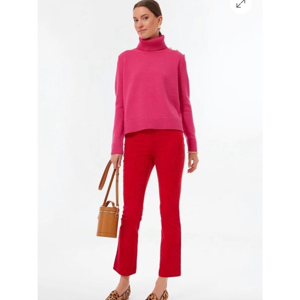 Tuckernuck Womens Fire Red Ashford Compression Knit Kick Flare Pants Size XL